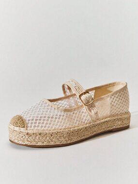 Elegant Women's Mesh Round Toe Mary Jane Espadrilles